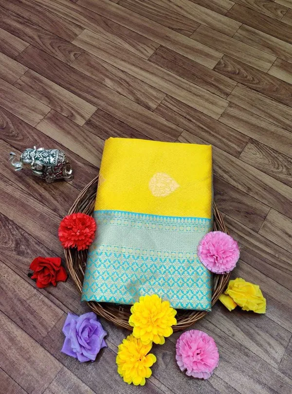 Yellow_Woven_Kanjivaram_Silk_Saree_with_Saree_Cover